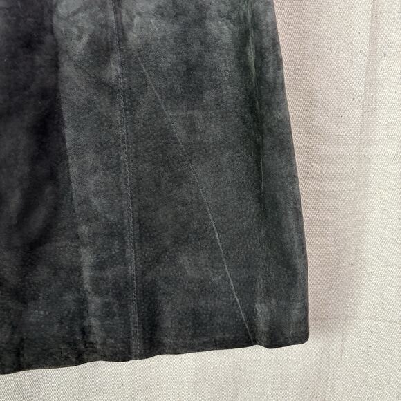 Kut From The Kloth Womens Boho Rocker Suede Leather Mini Skirt Size 8 Charcoal - Picture 8 of 9